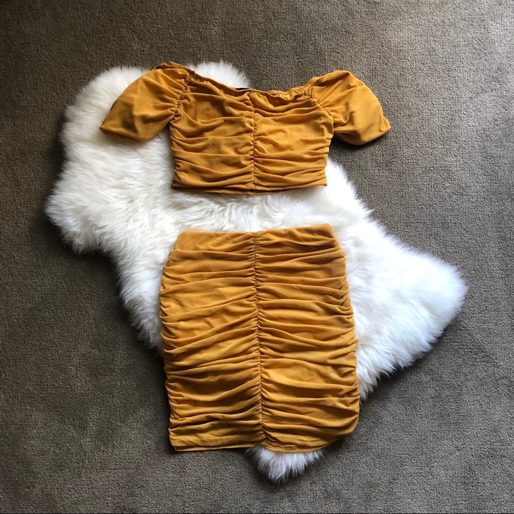 Mustard Yellow Top and Skirt Set